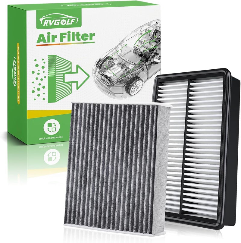 RVgolf Store Engine+Cabin Air Filters Fit for 2019-2024 Kia Forte, 2020-2023 Forte5, 2017-2020 Hyundai Elantra, 2018-2020 Elantra GT Engine Air Filter Replacement Car Accessories 97133-F2000 28113-F2000 - Image 1